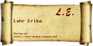 Lehr Erika névjegykártya